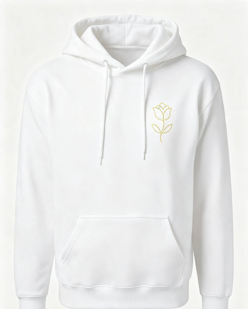 Flower and print hoodie